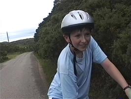 Andrew, doing fine as usual before the final descent to Lochinver, 29.0 miles from Ullapool